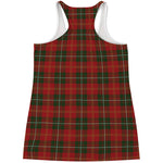 Christmas Scottish Tartan Pattern Print Women's Racerback Tank Top