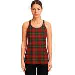 Christmas Scottish Tartan Pattern Print Women's Racerback Tank Top