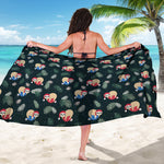 Christmas Sleeping Sloths Pattern Print Beach Sarong Wrap