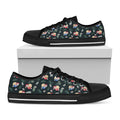 Christmas Sleeping Sloths Pattern Print Black Low Top Sneakers
