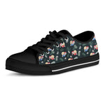 Christmas Sleeping Sloths Pattern Print Black Low Top Shoes