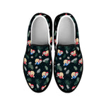 Christmas Sleeping Sloths Pattern Print Black Slip On Shoes