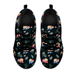 Christmas Sleeping Sloths Pattern Print Black Sneakers