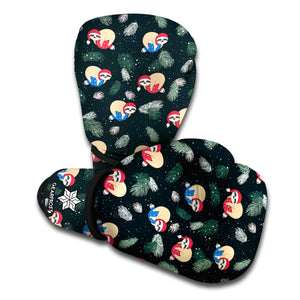 Christmas Sleeping Sloths Pattern Print Boxing Gloves