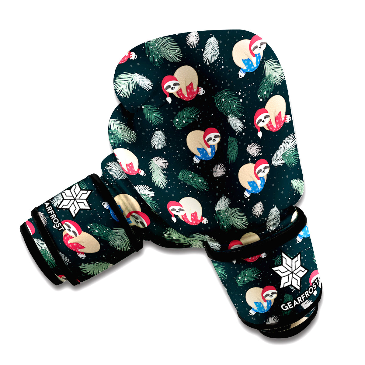 Christmas Sleeping Sloths Pattern Print Boxing Gloves