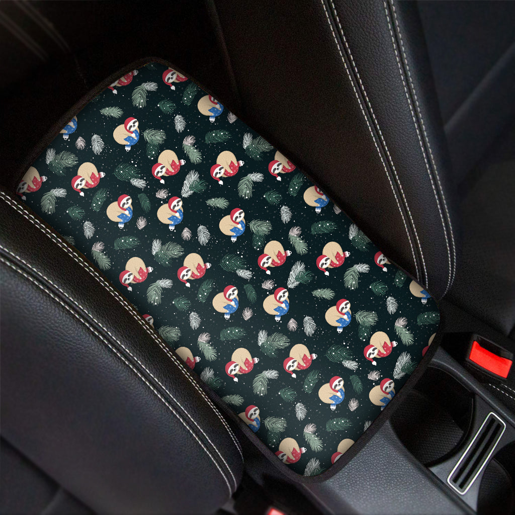 Christmas Sleeping Sloths Pattern Print Car Center Console Cover