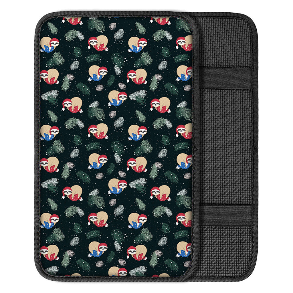 Christmas Sleeping Sloths Pattern Print Car Center Console Cover