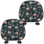 Christmas Sleeping Sloths Pattern Print Car Headrest Covers
