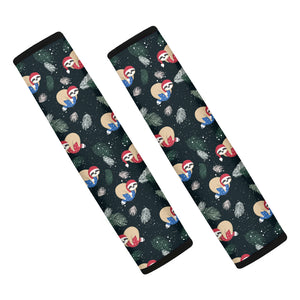 Christmas Sleeping Sloths Pattern Print Car Seat Belt Covers