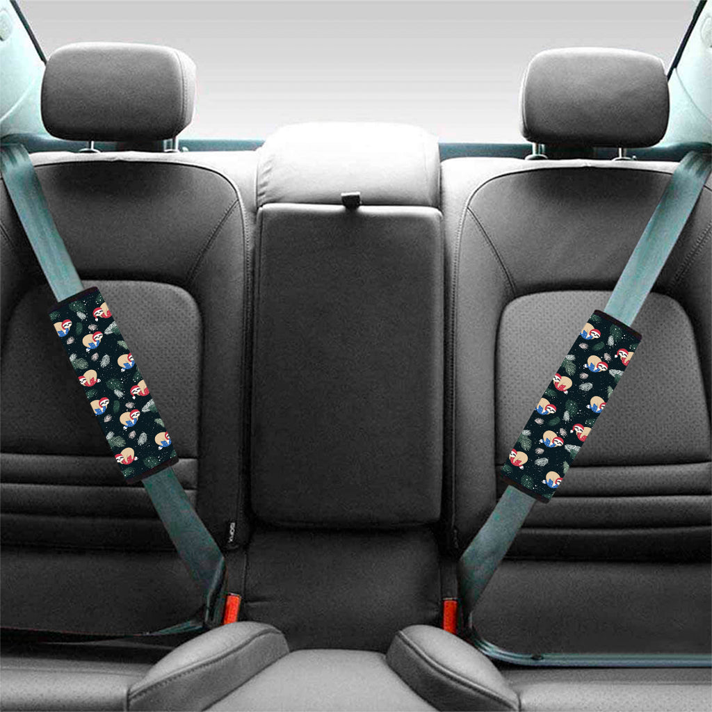 Christmas Sleeping Sloths Pattern Print Car Seat Belt Covers