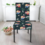 Christmas Sleeping Sloths Pattern Print Dining Chair Slipcover