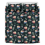 Christmas Sleeping Sloths Pattern Print Duvet Cover Bedding Set