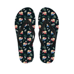 Christmas Sleeping Sloths Pattern Print Flip Flops