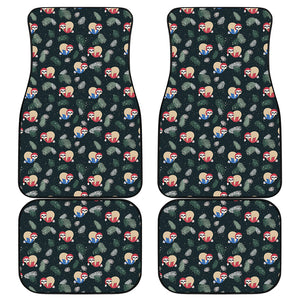 Christmas Sleeping Sloths Pattern Print Front and Back Car Floor Mats