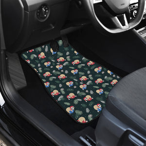 Christmas Sleeping Sloths Pattern Print Front and Back Car Floor Mats