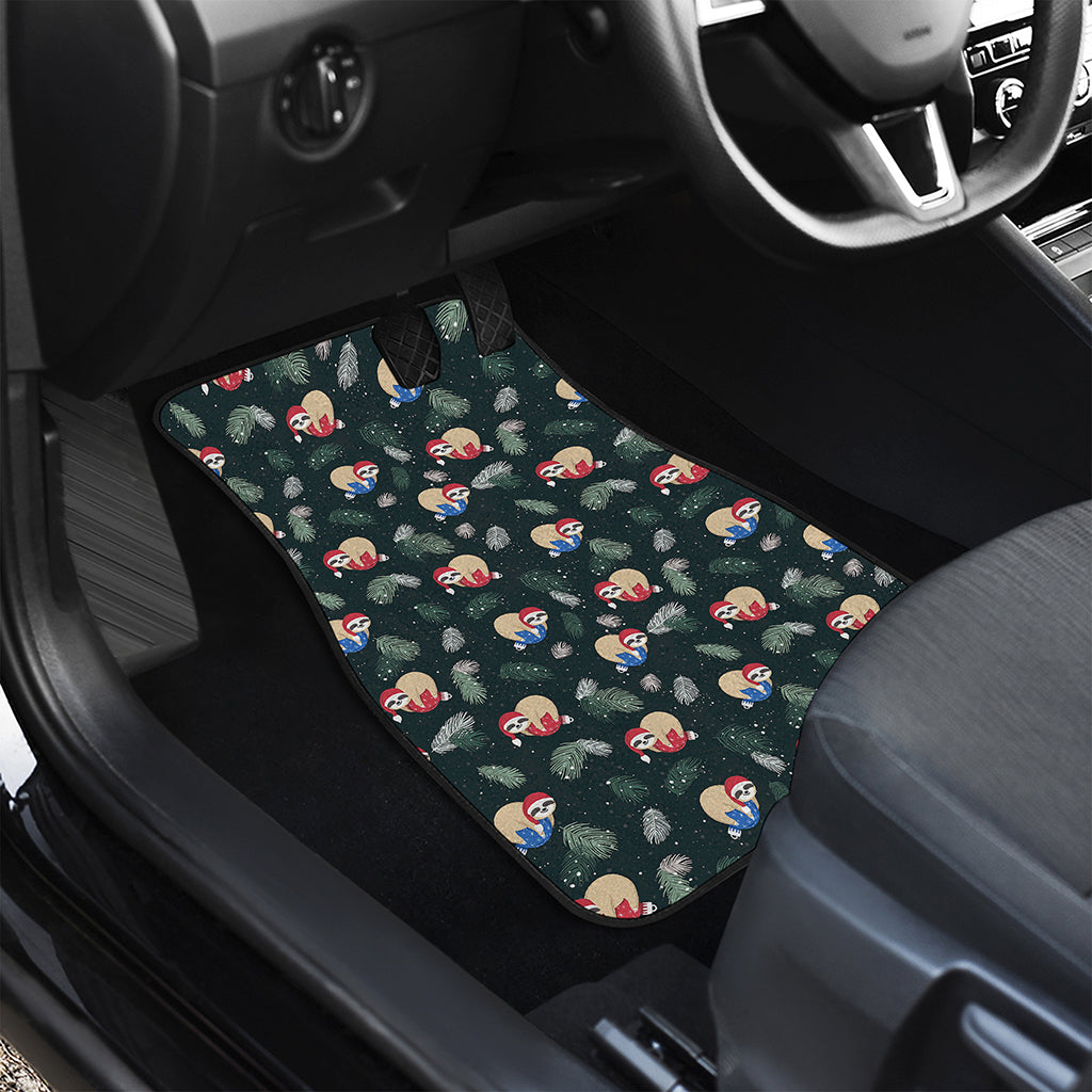 Christmas Sleeping Sloths Pattern Print Front Car Floor Mats