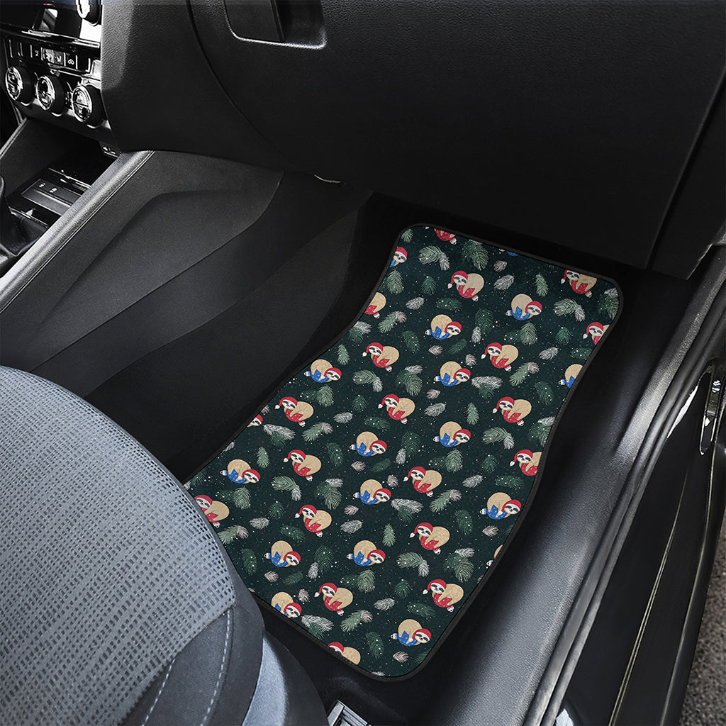 Christmas Sleeping Sloths Pattern Print Front Car Floor Mats