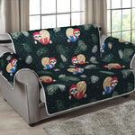 Christmas Sleeping Sloths Pattern Print Loveseat Protector