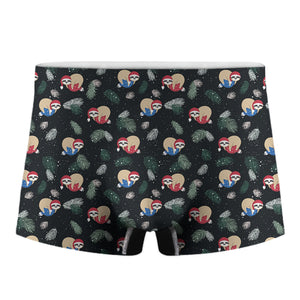 Christmas Sleeping Sloths Pattern Print Men s Boxer Briefs GearFrost