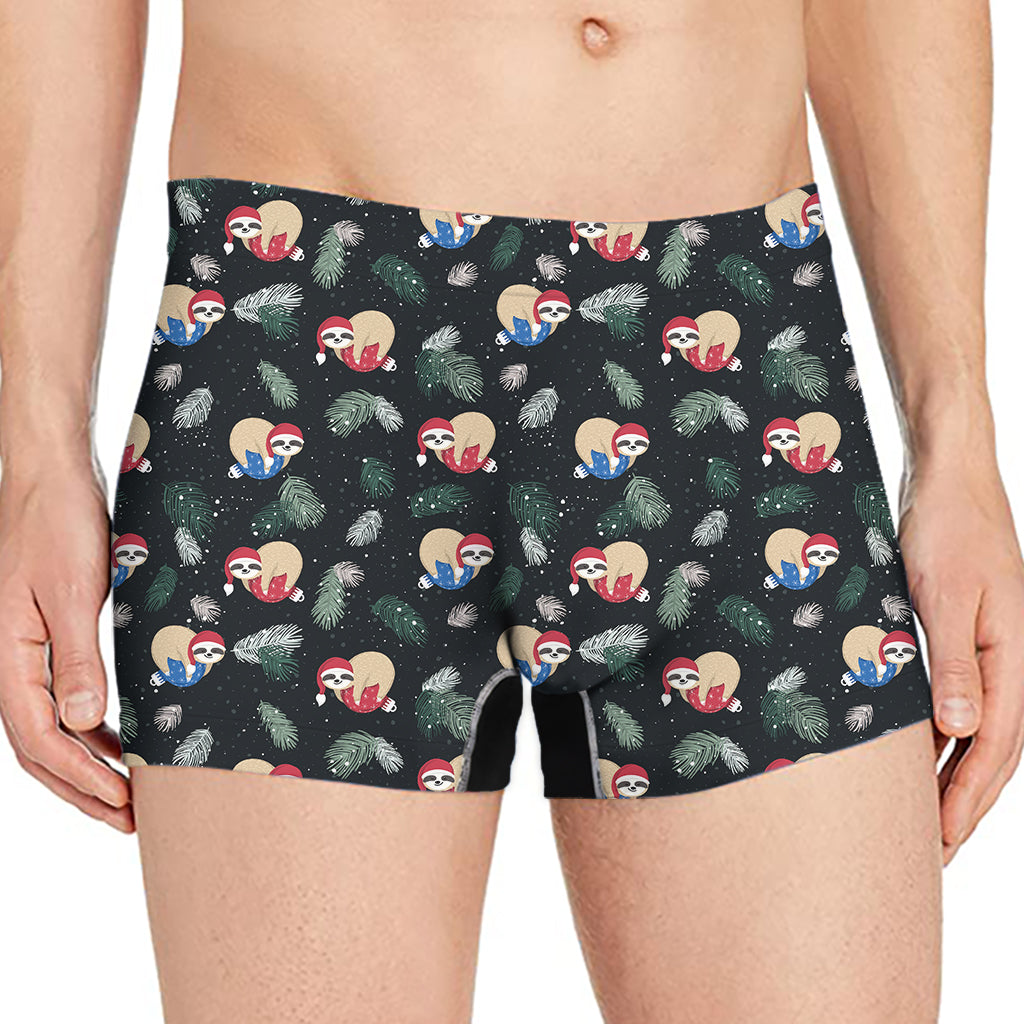 Christmas Sleeping Sloths Pattern Print Men's Boxer Briefs