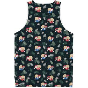 Christmas Sleeping Sloths Pattern Print Men's Tank Top