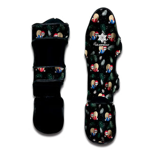 Christmas Sleeping Sloths Pattern Print Muay Thai Shin Guard