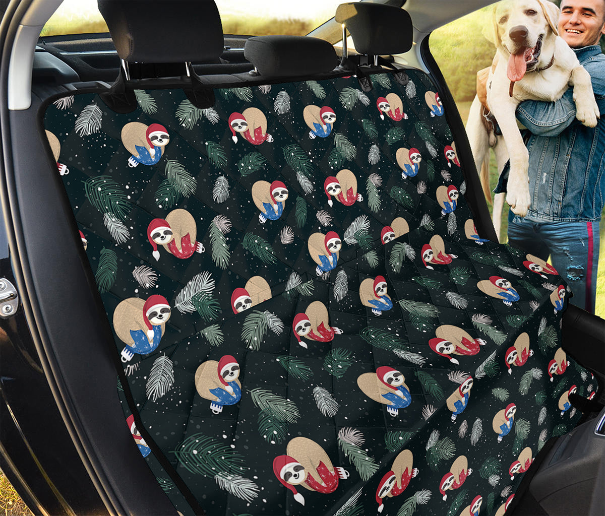 Christmas Sleeping Sloths Pattern Print Pet Car Back Seat Cover