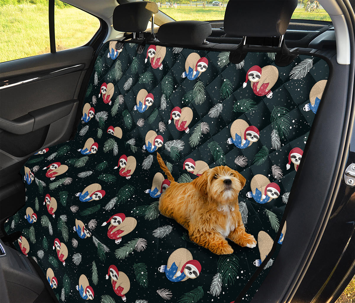 Christmas Sleeping Sloths Pattern Print Pet Car Back Seat Cover