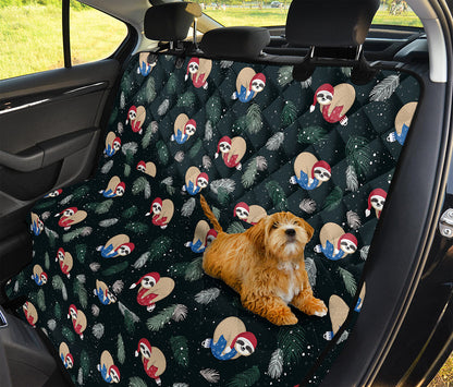 Christmas Sleeping Sloths Pattern Print Pet Car Back Seat Cover