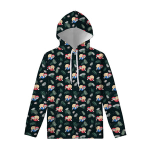 Christmas Sleeping Sloths Pattern Print Pullover Hoodie