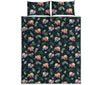 Christmas Sleeping Sloths Pattern Print Quilt Bed Set