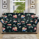 Christmas Sleeping Sloths Pattern Print Sofa Protector