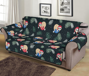 Christmas Sleeping Sloths Pattern Print Sofa Protector