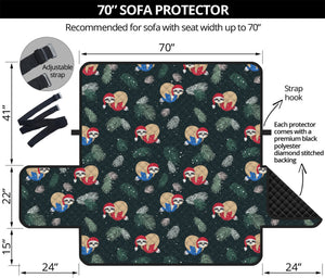 Christmas Sleeping Sloths Pattern Print Sofa Protector