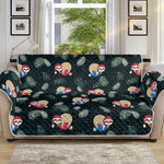 Christmas Sleeping Sloths Pattern Print Sofa Protector