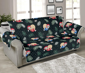 Christmas Sleeping Sloths Pattern Print Sofa Protector