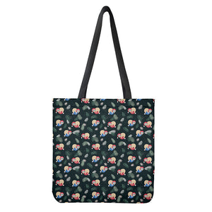 Christmas Sleeping Sloths Pattern Print Tote Bag