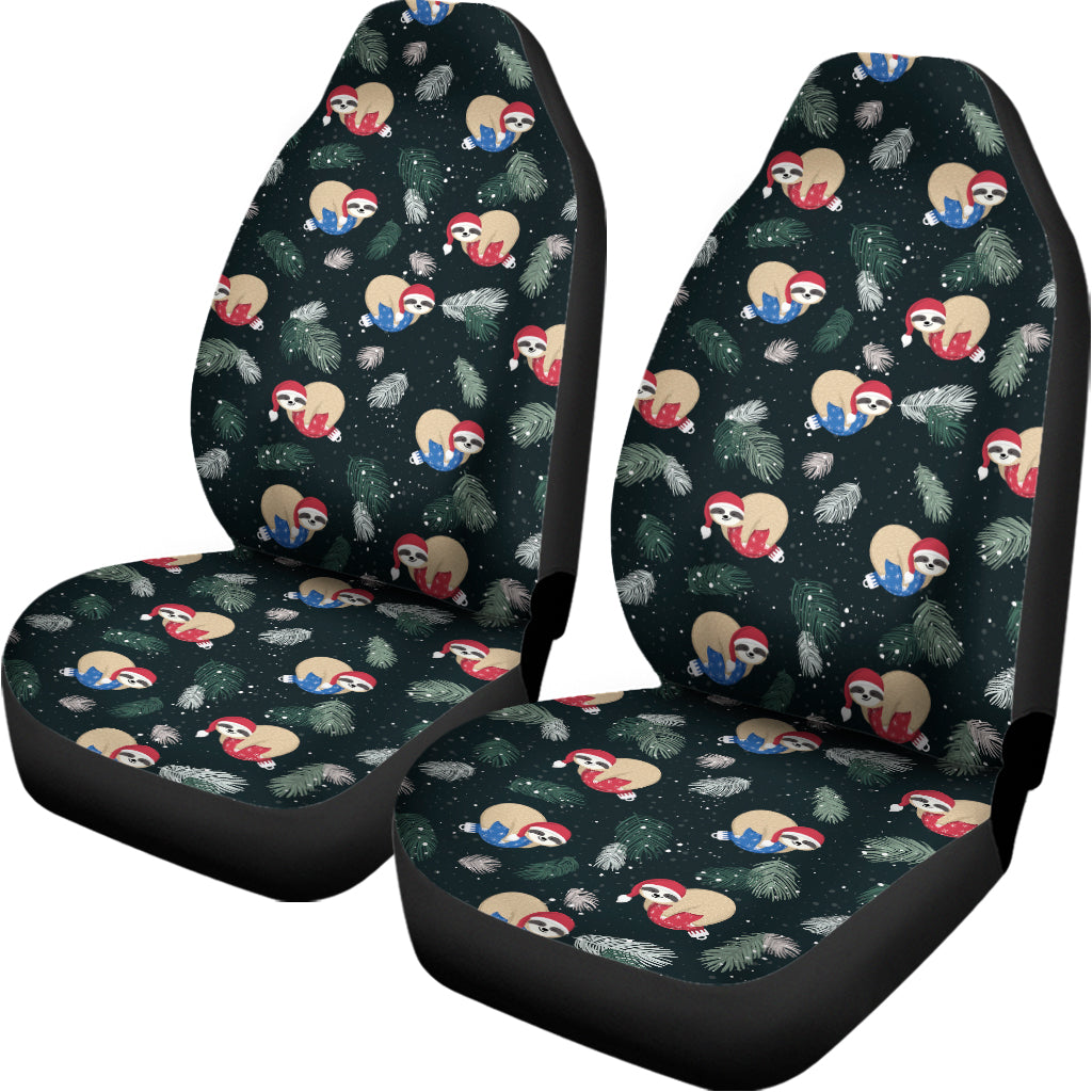 Christmas Sleeping Sloths Pattern Print Universal Fit Car Seat Covers