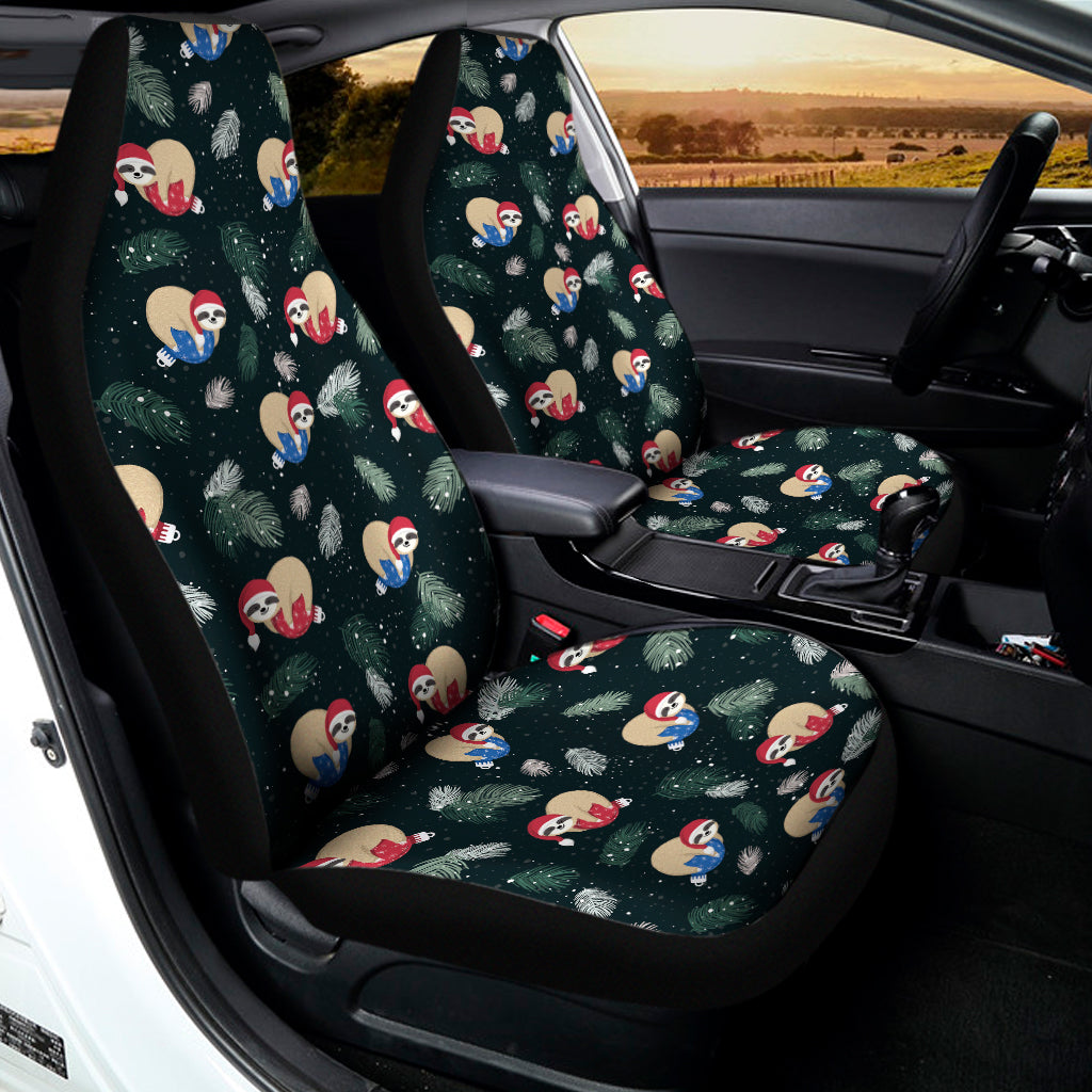 Christmas Sleeping Sloths Pattern Print Universal Fit Car Seat Covers