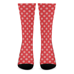 Christmas Snowflake Pattern Print Crew Socks