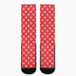 Christmas Snowflake Pattern Print Crew Socks