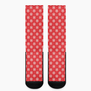 Christmas Snowflake Pattern Print Crew Socks