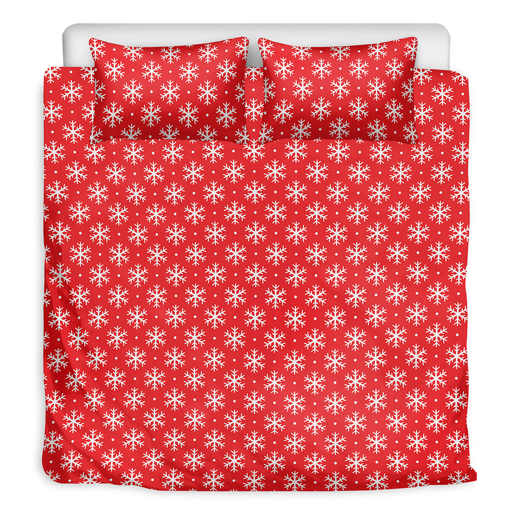 Christmas Snowflake Pattern Print Duvet Cover Bedding Set