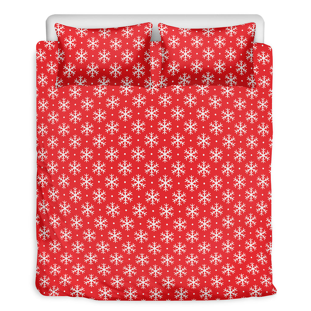 Christmas Snowflake Pattern Print Duvet Cover Bedding Set