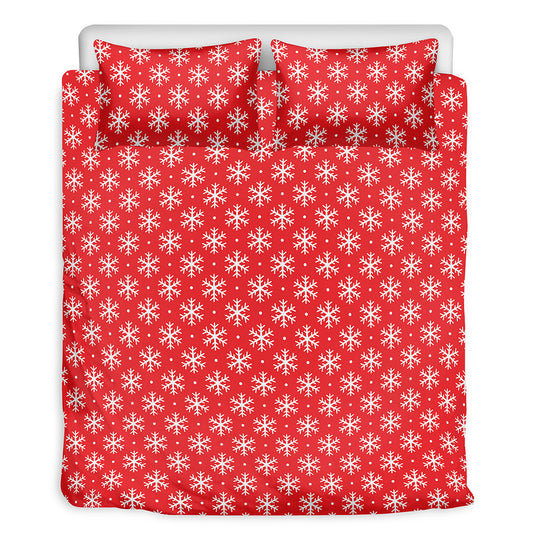 Christmas Snowflake Pattern Print Duvet Cover Bedding Set
