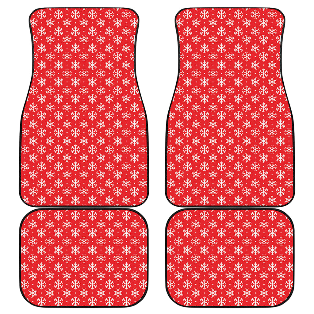 Christmas Snowflake Pattern Print Front and Back Car Floor Mats