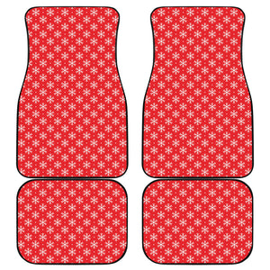 Christmas Snowflake Pattern Print Front and Back Car Floor Mats