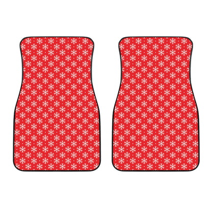 Christmas Snowflake Pattern Print Front Car Floor Mats