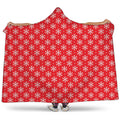 Christmas Snowflake Pattern Print Hooded Blanket