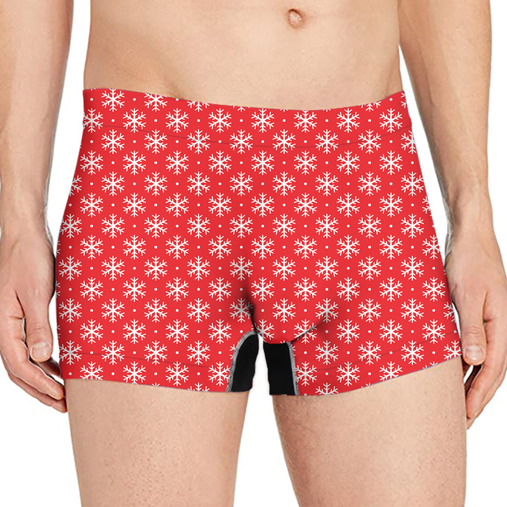 Christmas Snowflake Pattern Print Men's Boxer Briefs
